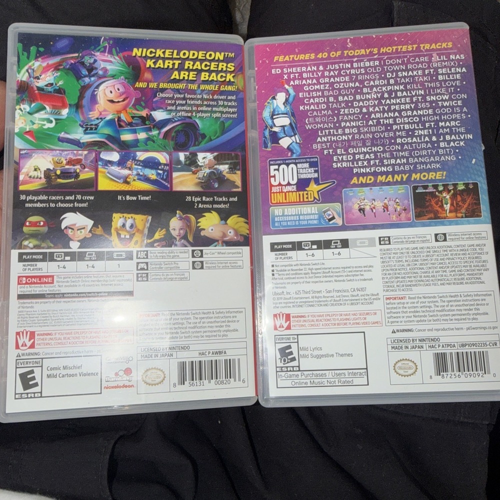 Lot of 2 Nintendo Switch Games (Just Dance 2020 & Nickelodeon Kart Racers 2 GP) - Picture 4 of 4